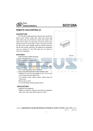 SC2128A-M90B datasheet - REMOTE FAN CONTROL IC
