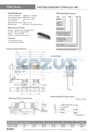 PS42-44D-2513-2 datasheet - Card Edge Connectors