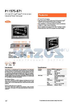 P1157S-871 datasheet - Robust aluminum with IP 65 compliant front bezel design