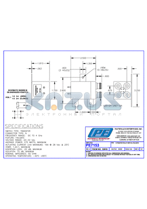 PE7153 datasheet - N TRANFER  RELAY  SWITCH , FAILSAFE