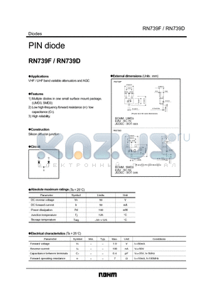 RN739 datasheet - PIN diode