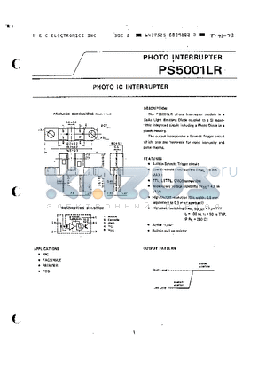 PS5001LR datasheet - PHOTO IC INTERRUPTER