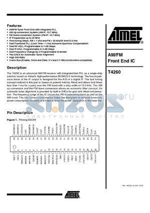 T4260 datasheet - AM/FM Front End IC