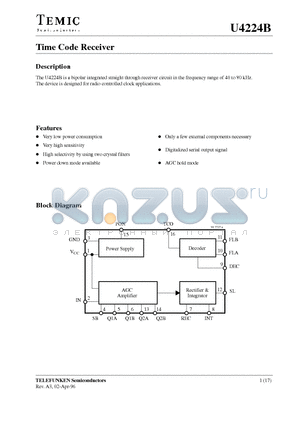 T4224B-CF datasheet - Time Code Receiver