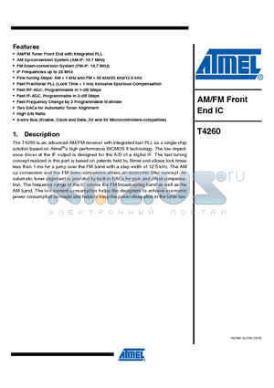 T4260_08 datasheet - AM/FM Front End IC