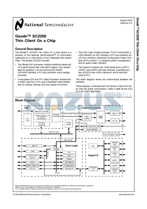SC2200 datasheet - Thin Client On a Chip