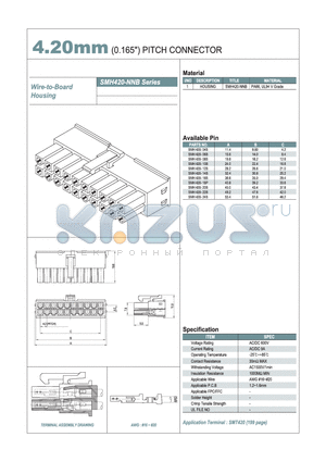 SMH420-10B datasheet - 4.20mm PITCH CONNECTOR