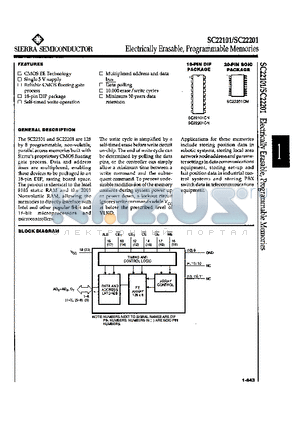 SC22101 datasheet - ELECTRICALLY ERASABLE PROGRAMMABLE MEMORIES