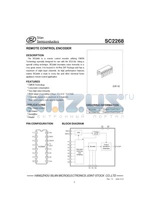 SC2268-00 datasheet - REMOTE CONTROL ENCODER