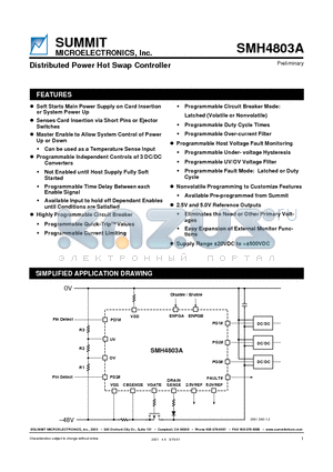 SMH4803AS datasheet - Distributed Power Hot Swap Controller