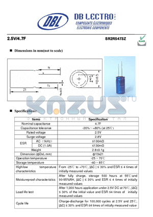 SR2R5333Z datasheet - High capacitance and low resistance for long cycle life applications