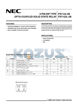 PS7122L-2B datasheet - 8 PIN DIP TYPE OPTO-COUPLED SOLID DTATE RELAY