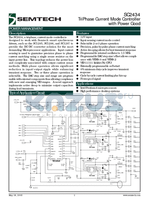 SC2434TSTR datasheet - TriPhase Current Mode Controller with Power Good