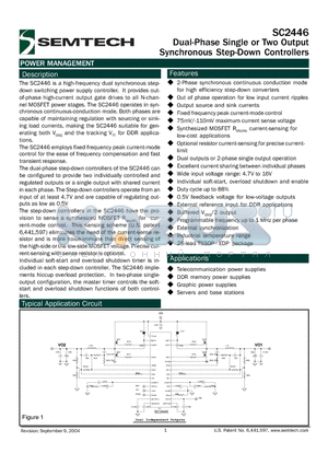 SC2446 datasheet - Dual-Phase Single or Two Output Synchronous Step-Down Controllers