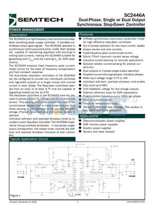 SC2446A datasheet - Dual-Phase, Single or Dual Output Synchronous Step-Down Controller