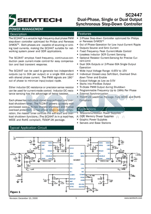 SC2447 datasheet - Dual-Phase, Single or Dual Output Synchronous Step-Down Controller