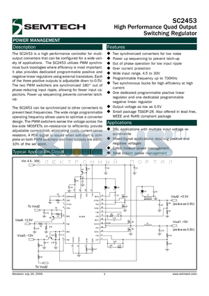 SC2453_05 datasheet - High Performance Quad Output Switching Regulator