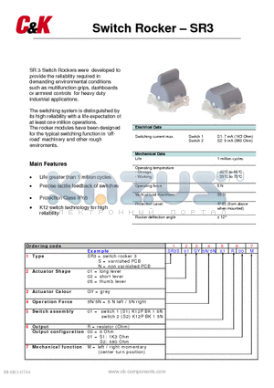 SR3 datasheet - Switch Rocker