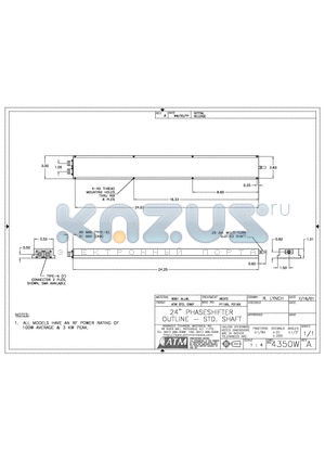 P11XX datasheet - 24 PHASESHIFTER OUTLINE - STD. SHAFT