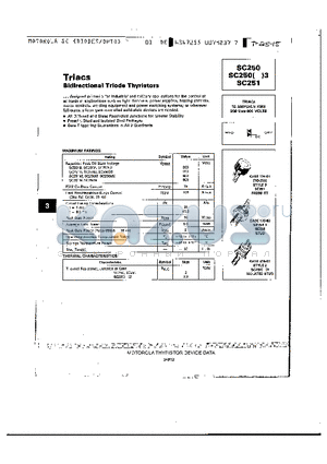 SC250N datasheet - TRIACS BIDIRECTIPNAL TRIODE THYRISTORS