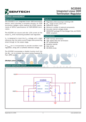 SC2595_09 datasheet - Integrated Linear DDR Termination Regulator