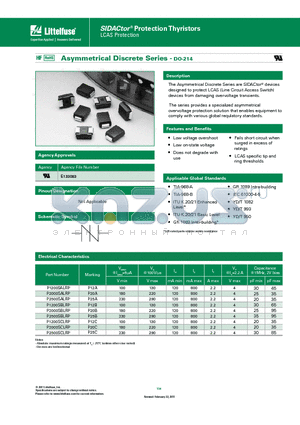 P1200SCLRP datasheet - The series provides a specialized asymmetrical overvoltage protection solution