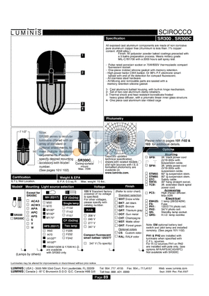 SR300C datasheet - Ceiling mount