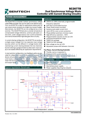 SC2677B datasheet - Dual Synchronous Voltage Mode Controller with Current Sharing Circuitry