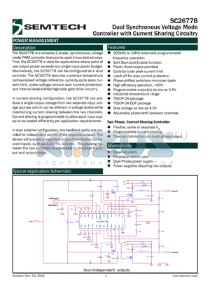SC2677BEVB-2 datasheet - Dual Synchronous Voltage Mode Controller with Current Sharing Circuitry