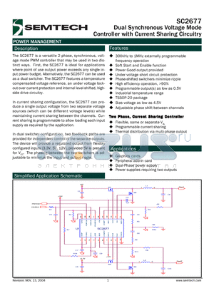 SC2677EVB-1 datasheet - Dual Synchronous Voltage Mode Controller with Current Sharing Circuitry