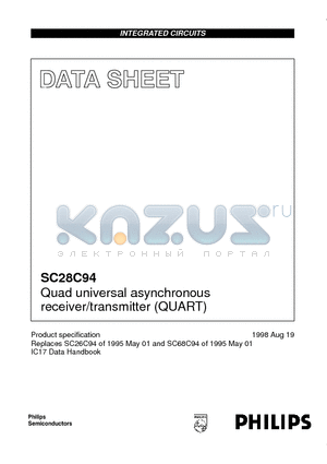 SC28C94A1A datasheet - Quad universal asynchronous receiver/transmitter QUART