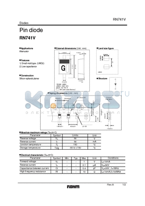 RN741V datasheet - Pin diode