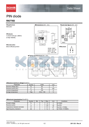 RN779D datasheet - PIN diode