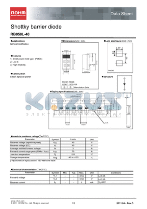 RB050L-40_11 datasheet - Shottky barrier diode