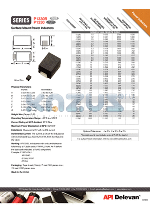 P1330-153K datasheet - Surface Mount Power Inductors