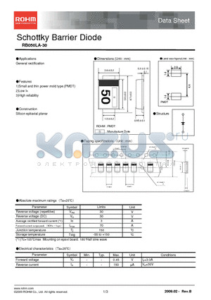 RB050LA-30_09 datasheet - Schottky Barrier Diode