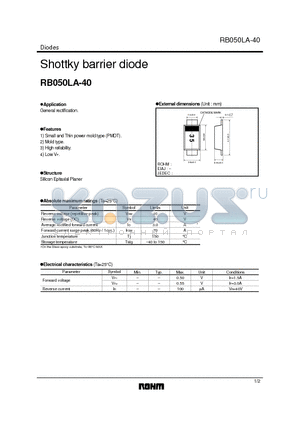 RB050LA-40 datasheet - Shottky barrier diode