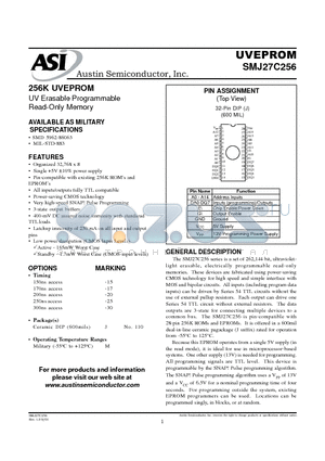 SMJ27C256-30JM datasheet - 256K UVEPROM