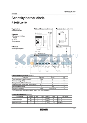 RB055LA-40 datasheet - Schottky barrier diode