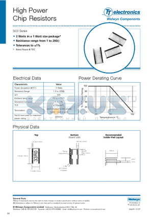 SC3-33RF datasheet - High Power Chip Resistors