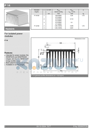 P14/120 datasheet - For isolated power modules