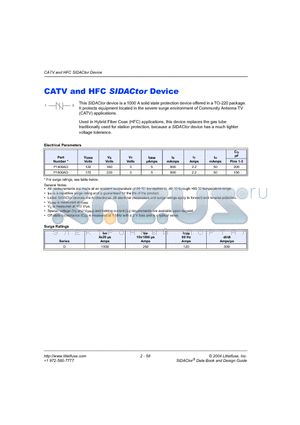 P1400AD datasheet - CATV and HFC SIDACtor Device