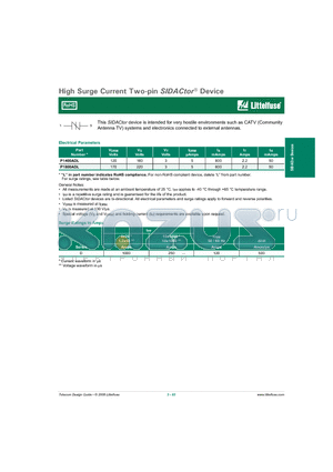 P1400ADL datasheet - High Surge Current Two-pin SIDACtor