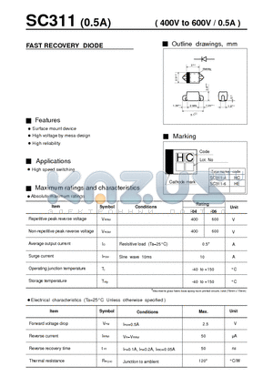 SC311 datasheet - FAST RECOVERY DIODE