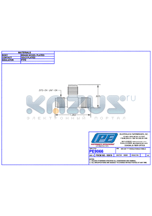 PE9066 datasheet - MINI UHF T FEMALE-FEMALE-FEMALE