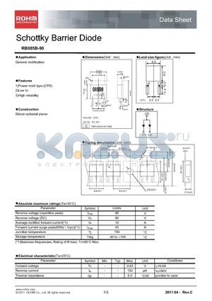 RB085B-90 datasheet - Schottky Barrier Diode