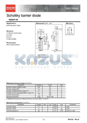 RB085T-90 datasheet - Schottky barrier diode