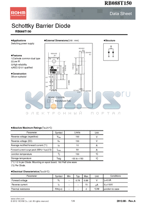 RB088T150 datasheet - Schottky Barrier Diode