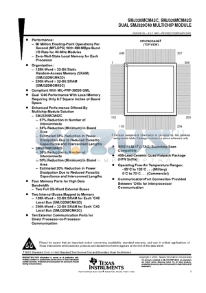 SMJ320MCM42D datasheet - DUAL SMJ320C40 MULTICHIP MODULE