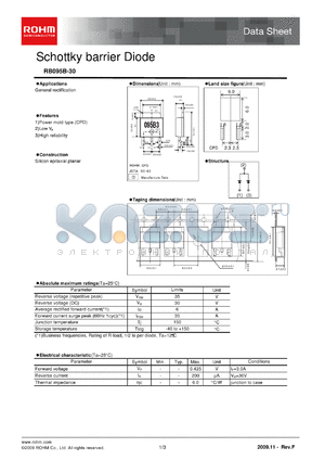 RB095B-30 datasheet - Schottky barrier Diode